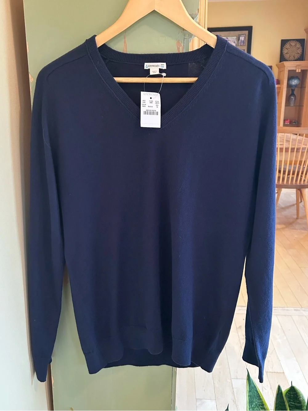 J.Crew Cotton/Cashmere V-Neck Navy Blue Sweater Size Small NWT